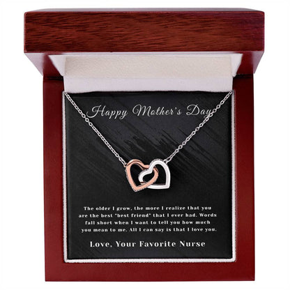 Mother'S Day - Interlocking Hearts - Favorite Nurse Interlocking Hearts Necklace