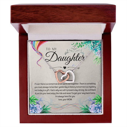 To My Daughter Interlocking Hearts Necklace