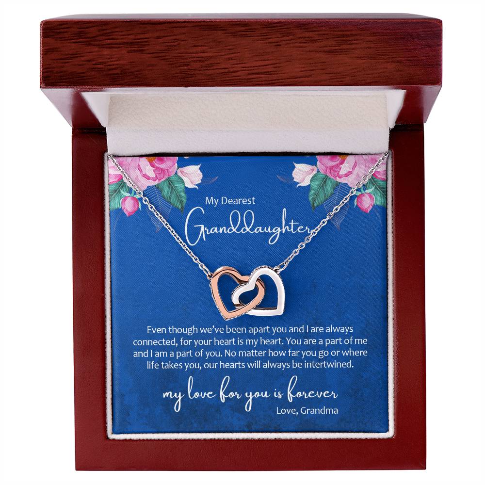 My Dearest Granddaughter - My Heart Is Your Heart - Necklace Interlocking Hearts Necklace