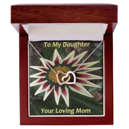 To My Daughter Mom Daughter Interlocking Heart Necklace For Christmas Gift Interlocking Hearts Necklace