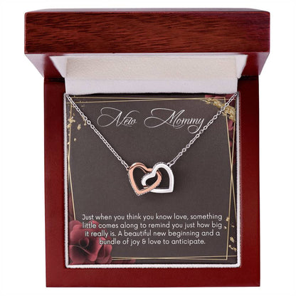 New Mommy Necklace New Mom Interlocking Hearts Necklace New Mom Necklace Personalized Pregnancynecklacemama To Be Necklacenew Mother