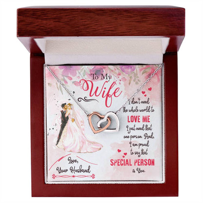 Gift For Wife - I Don'T Need The Whole World Necklace Interlocking Hearts Necklace