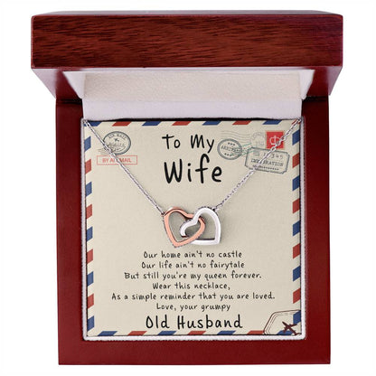 To My Wife - I Love You Message - Tmw17 Interlocking Hearts Necklace