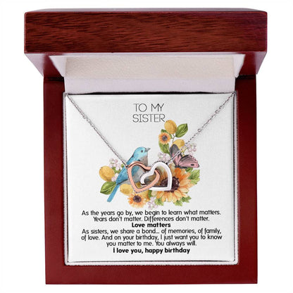 Give This Two Hearts Necklace For Your Sister'S Birthday ! Interlocking Hearts Necklace