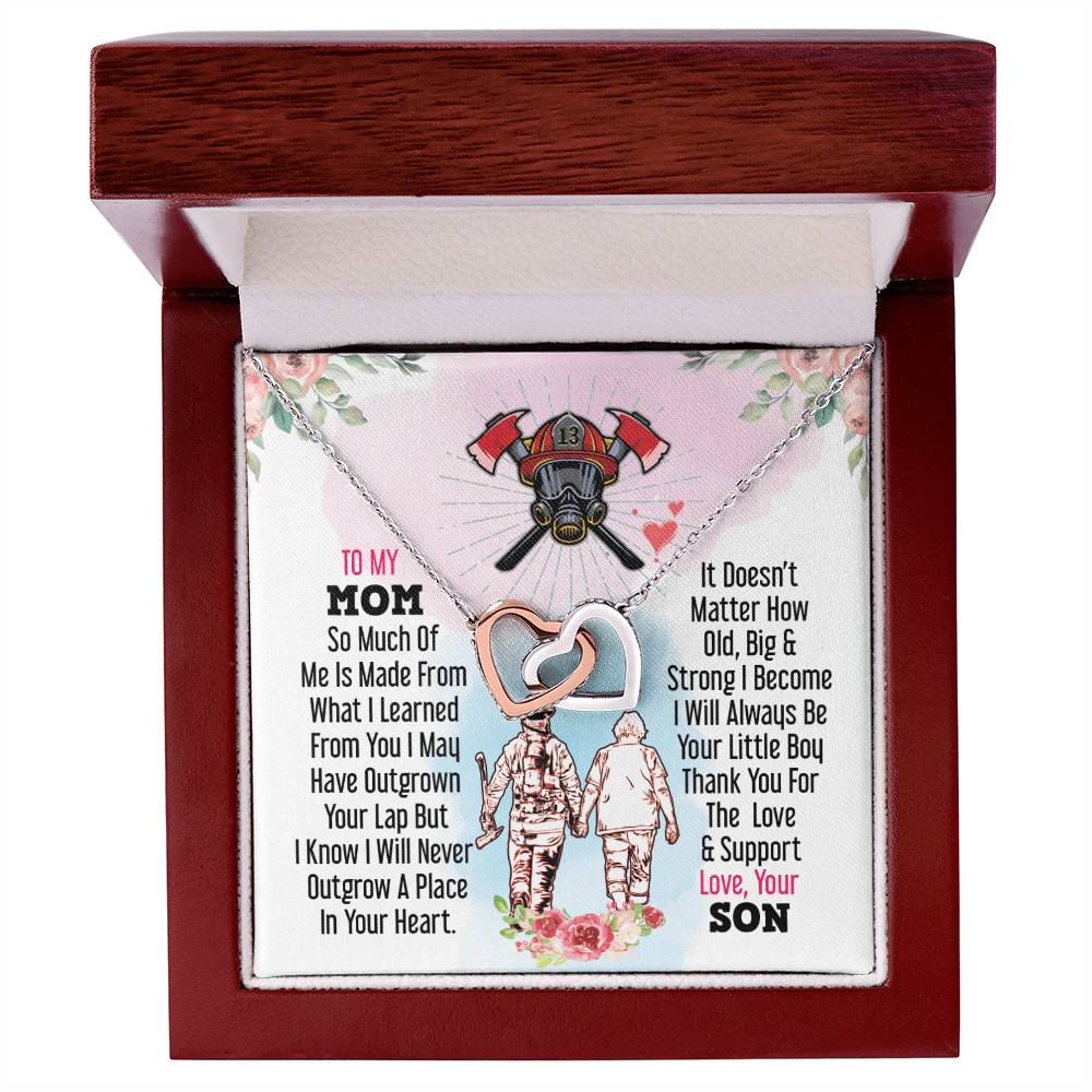 Firefighter'S Mom - Interlocking Heart Necklace Interlocking Hearts Necklace