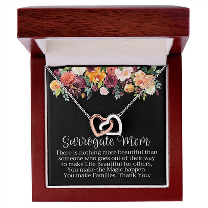 Surrogate Mom Necklace Mother'S Day Gift Interlocking Hearts Necklace