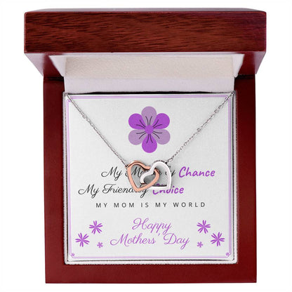 Mom Mama Mamy Interlocking Hearts Necklace