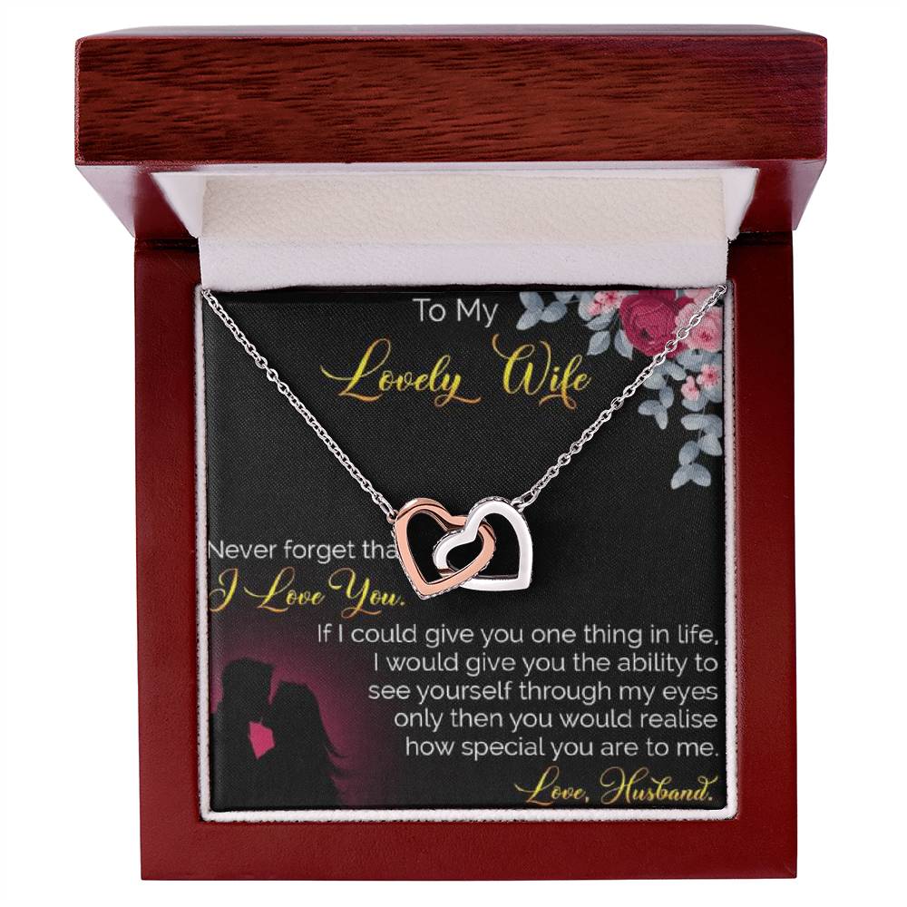 To My Lovely Wife Interlocking Hearts Necklace