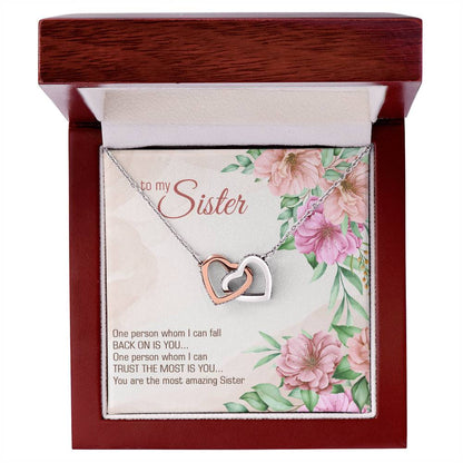 Gift To My Sister - Interlocking Hearts Necklace - Best Sister -You Are The Most Amazing Sister