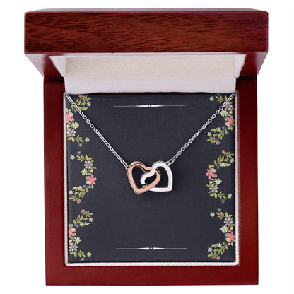 Two Hearts Necklace For Her Interlocking Hearts Necklace
