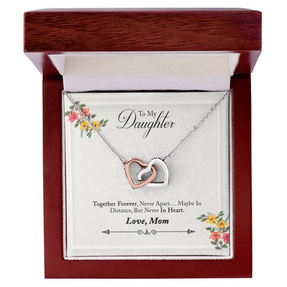 Special Gift For Daughter- Interlock Heart Necklace- With Message Card! Interlocking Hearts Necklace