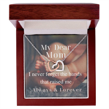 My Dear Mom - Interlocking Necklace Interlocking Hearts Necklace