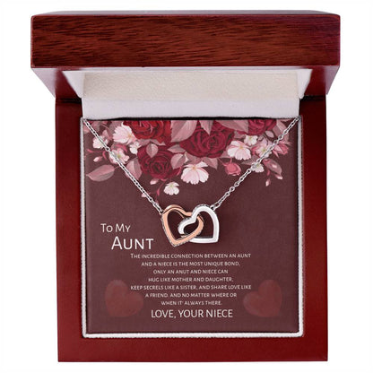 Gift For Aunt - To My Aunt From Niece - Mother'S Day Gift Interlocking Heart Necklace Interlocking Hearts Necklace