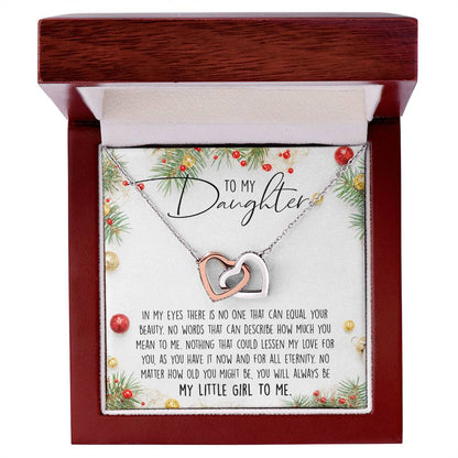 To My Daughter Interlocking Hearts Necklace Message Card