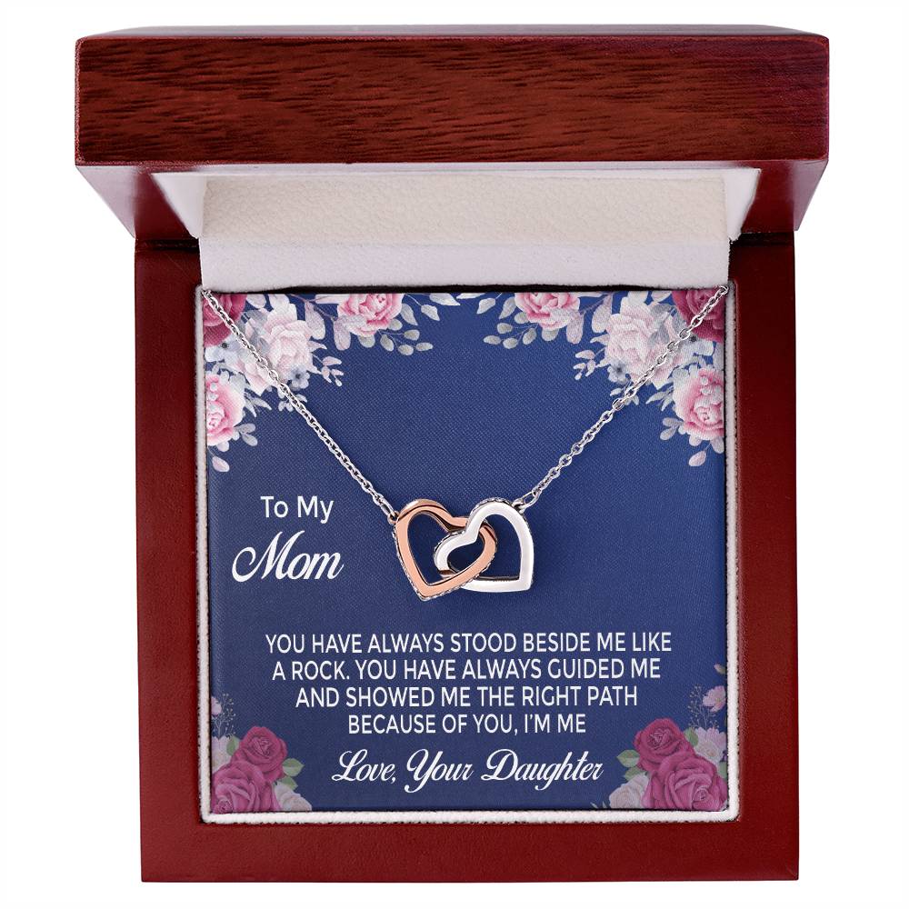 Mom Daughter Gift Mother'S Day Interlocking Hearts Necklace