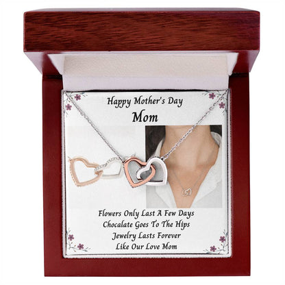Happy Mothers Day Mom With Interlocked Hearts Necklace Interlocking Hearts Necklace