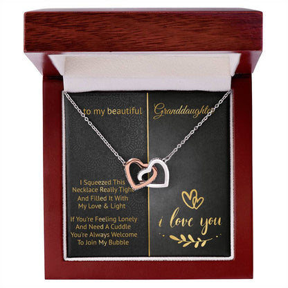 To My Beautiful Granddaughter - Join My Bubble - Interlocking Hearts Necklace