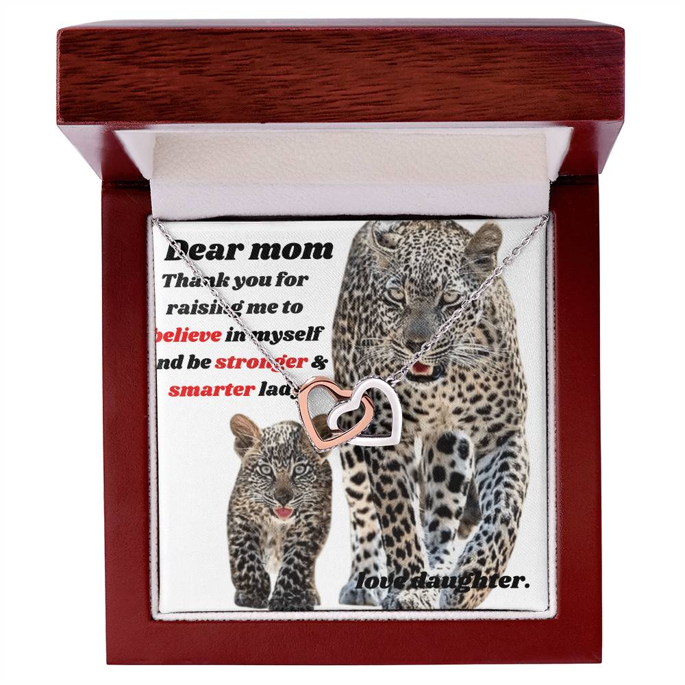 Thank You Mom Interlocking Hearts Necklace