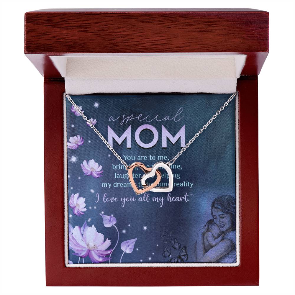 A Special Mom - I Love You Always My Heart - Necklace Interlocking Hearts Necklace