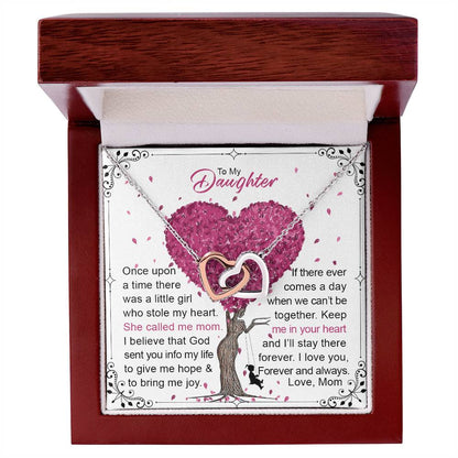 To My Daughter Interlocking Hearts Necklace