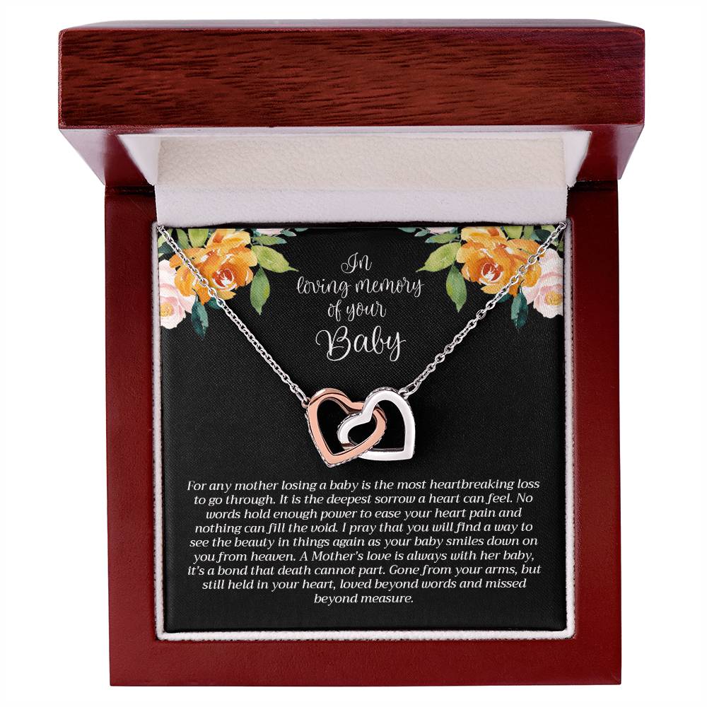 In Loving Memory Baby Necklace Interlocking Hearts Necklace