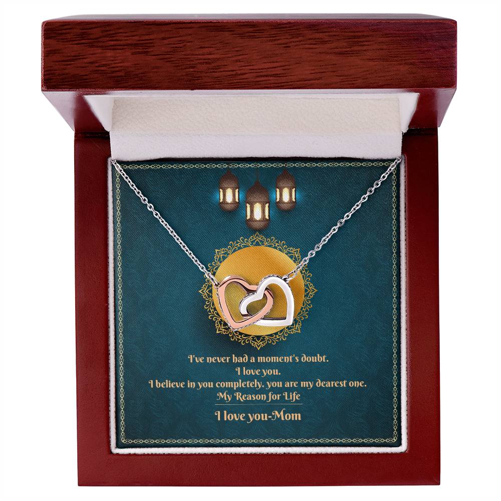 Mom Personalized Gift Interlocking Hearts Necklace