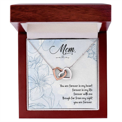 Mom - You Are Forever In My Heart Forever In My Life - Interlocking Heart Necklace Interlocking Hearts Necklace
