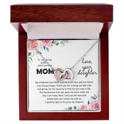 Thank You Mom Thanksgiving Gift Interlocking Hearts Interlocking Hearts Necklace