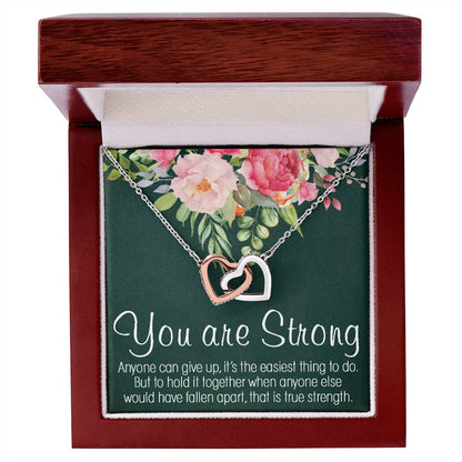 Inspirational Interlocking Hearts Necklace Gift Necklace Motivational Gift Encouragement Gift Empowering Cancer Illness Jewelry