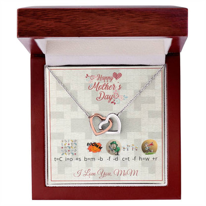Interlocking Heart Necklace For Mom With Riddle Message Card Interlocking Hearts Necklace