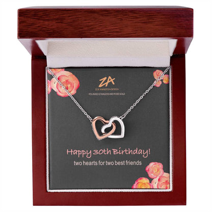 Happy 30Th Birthday! Interlocking Hearts Necklace