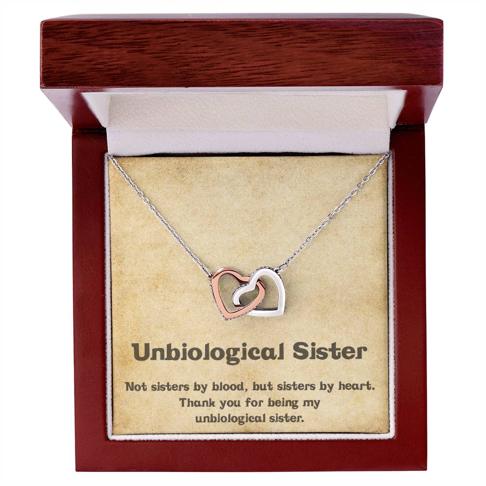 Unbiological Sister Necklace Soul Sister Big Little Sorority Sister In Law Necklace Step Sister Gift Tribe Necklace Best Friend Gift Bff Gift Interlocking Hearts Necklace