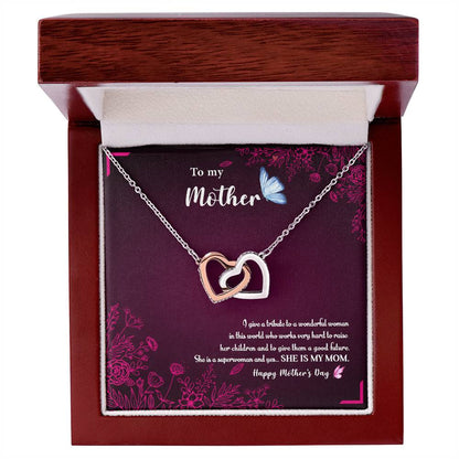 To My Mom Interlocking Hearts Necklace