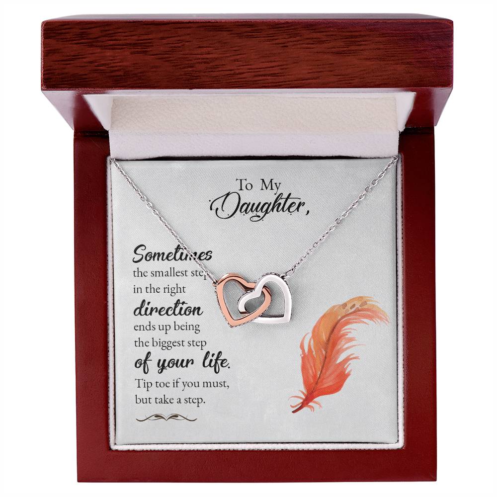 Collection Daughter -Sometimes The Smallest Step In The Right Direction - Interlocking Hearts Necklace