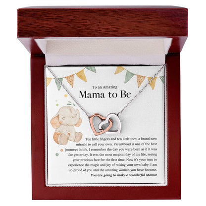 To An Amazing Mama To Be - Interlocking Heart Necklace Interlocking Hearts Necklace