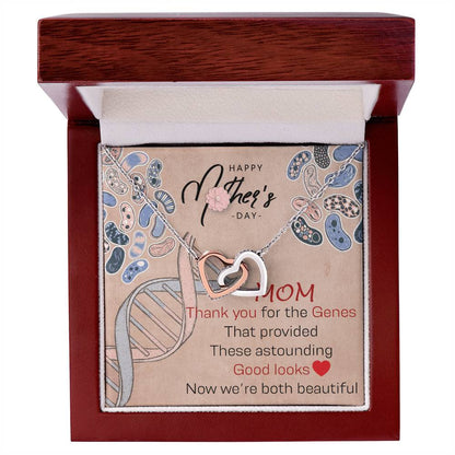 Mom Thank You For The Genes Interlocking Hearts Necklace