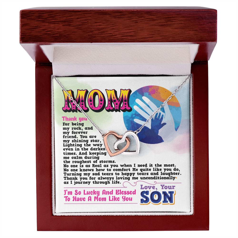 Gift For Mom- Interlocking Heart Necklace Interlocking Hearts Necklace