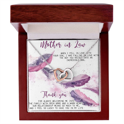 Mother In Law Necklace Gift Mother In Law Birthday Wedding Gift Interlocking Hearts Necklace For Mother In Law Mother Of The Groom Gift