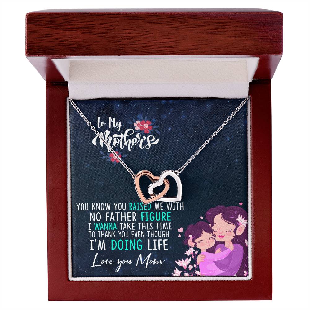 Luxury Box Interlocking Heart Necklace For Mom Interlocking Hearts Necklace