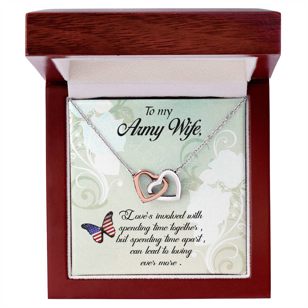 Interlocking Hearts Necklace Army Wife