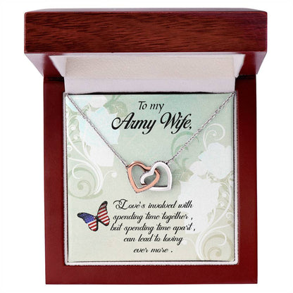Interlocking Hearts Necklace Army Wife
