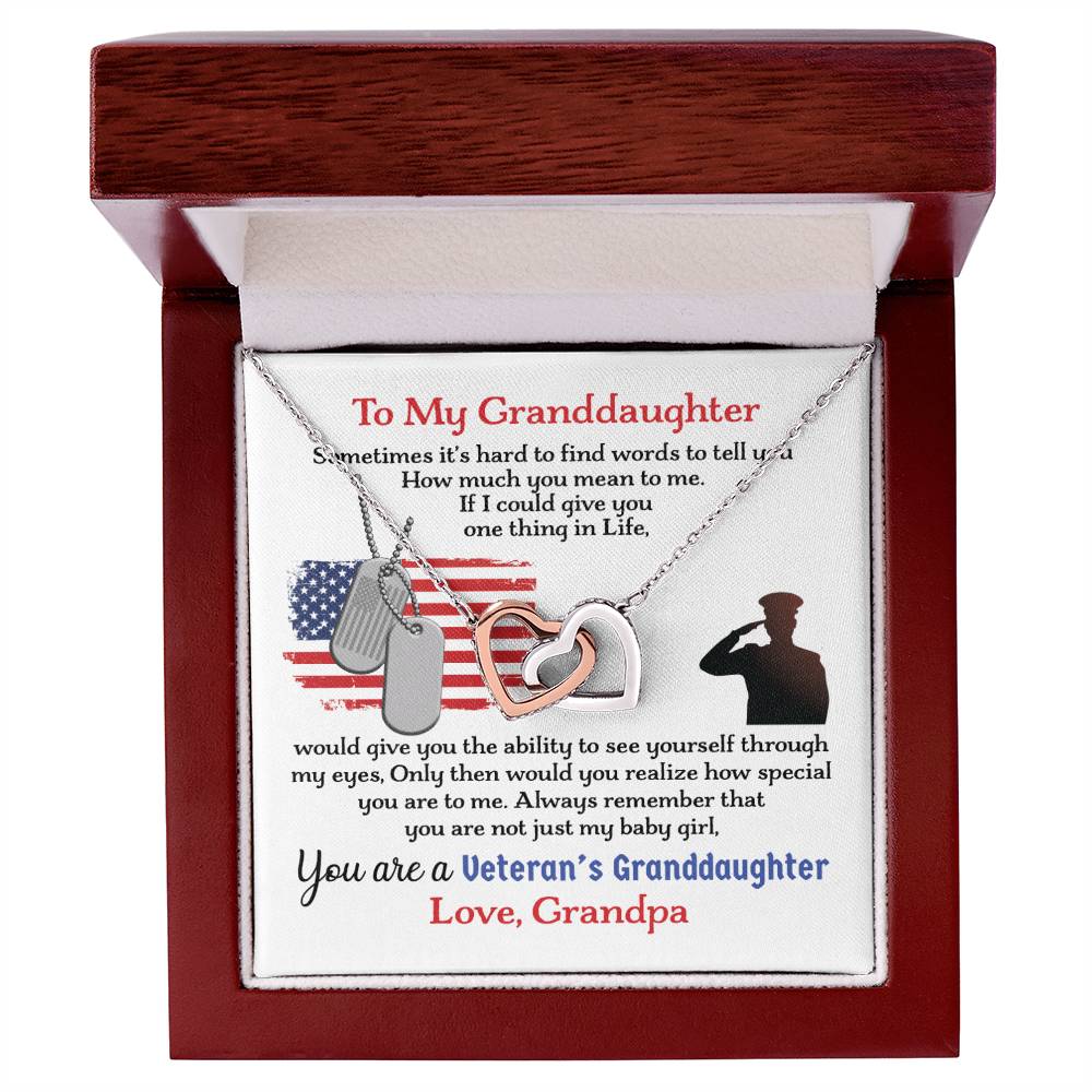 Veteran'S Granddaughter - Interlocking Heart Necklace Interlocking Hearts Necklace