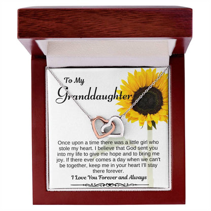 To My Granddaughter Interlocking Heart Necklace Interlocking Hearts Necklace