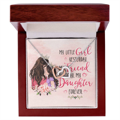 Mom And Daughter Interlocking Hearts Necklace