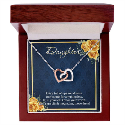 Necklace For Daughter From Mom Dad Daughter Birthday Necklace Interlocking Hearts Daughter Jewelry Giftpersonalized Necklace For Daughter Interlocking Hearts Necklace