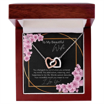 Interlocking Necklace Wife Gift Birthday Gift For Wife To My Wife Wife Jewelry Anniversary Necklace Sentimental Interlocking Hearts Necklace