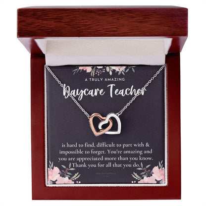 Daycare Teacher Gift For Daycare Provider Gifts Daycare Thank You Gifts Preschool Teacher Gift Thank You Gift Daycare Interlocking Hearts Necklace