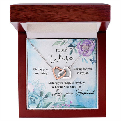 Making You Happy Is My Duty - Great Gift For Wife Interlocking Hearts Necklace