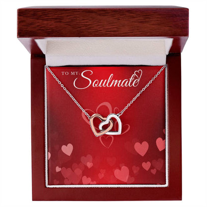 To My Soulmate Lux Necklace Gift Set Interlocking Hearts Necklace