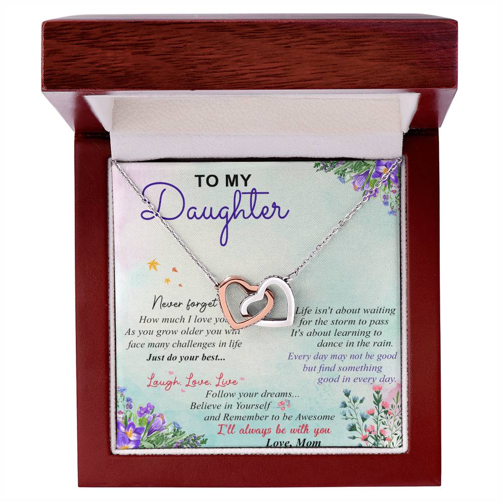 To My Daughter - Interlocking Hearts Necklace